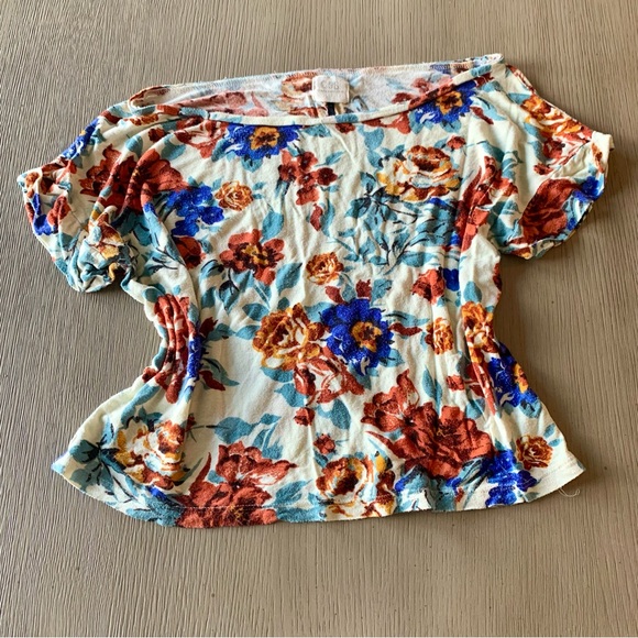 🌈5/$10 PacSun C&S Off Shoulder Floral Print Top - Picture 1 of 5